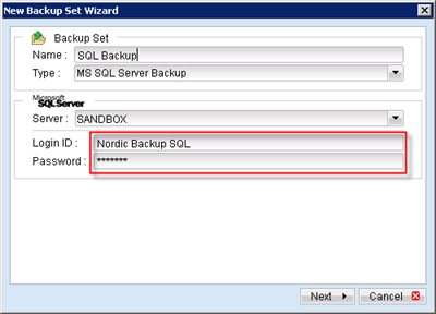 MS SQL Server Backup configuration