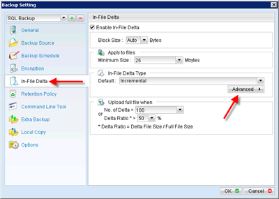 adjusting in-file delta settings