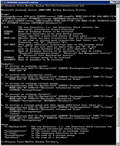 Launch the Exchange restore utility