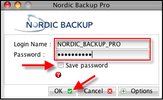 Enter your backup account information