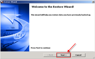 Click next to begin restore