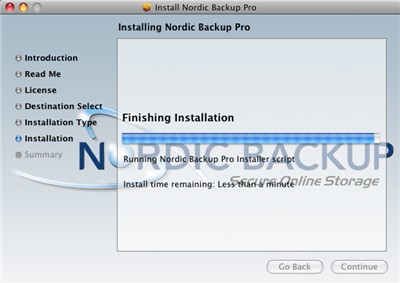 Click finish to exit and begin using Nordic Backup Pro